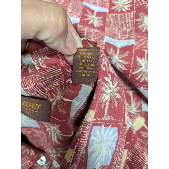 Vintage Tori Richard Hawaiian Shirt Men Size M Button Up Palm Tree Tropical USA - Picture 8 of 8